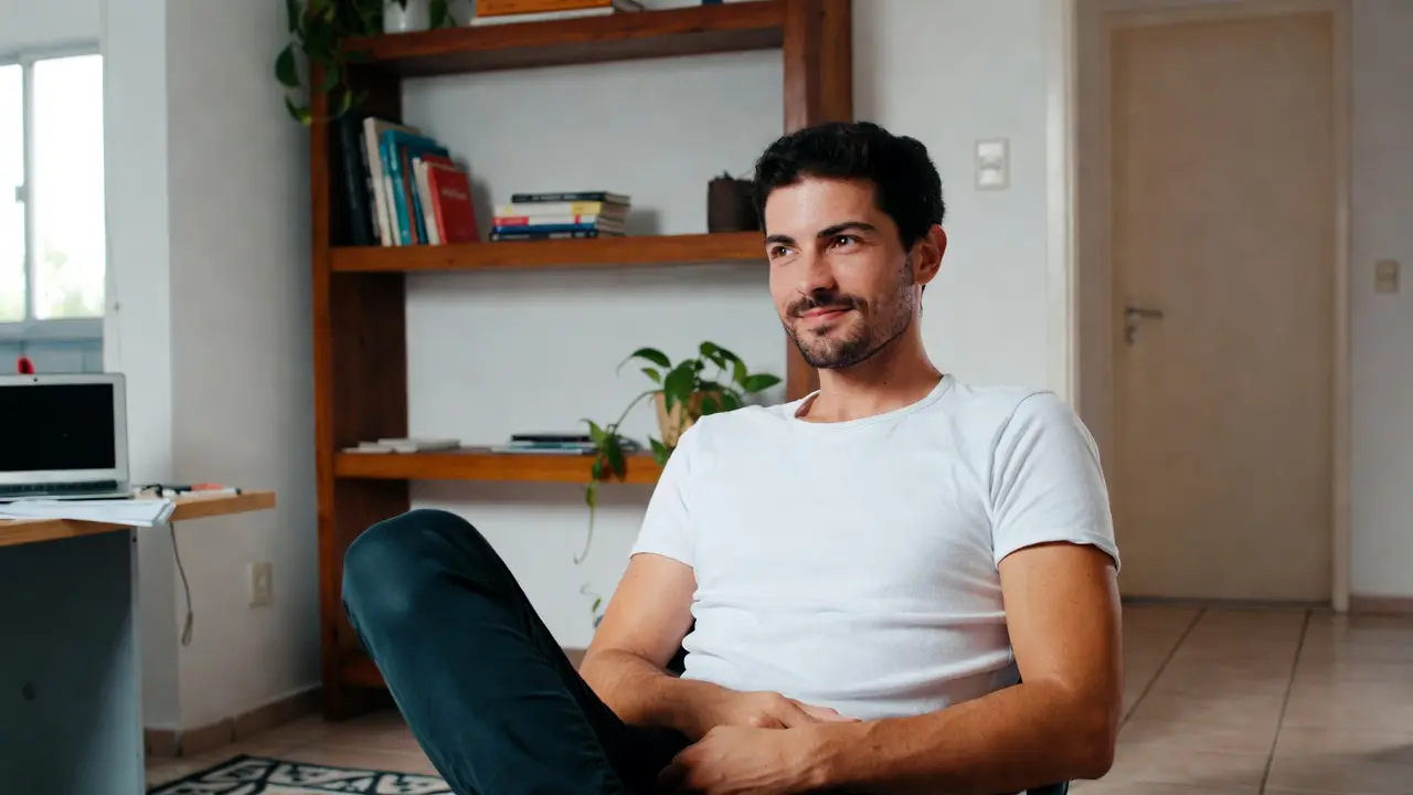 Pessoa relaxada após organizar as finanças e sentir mais controle