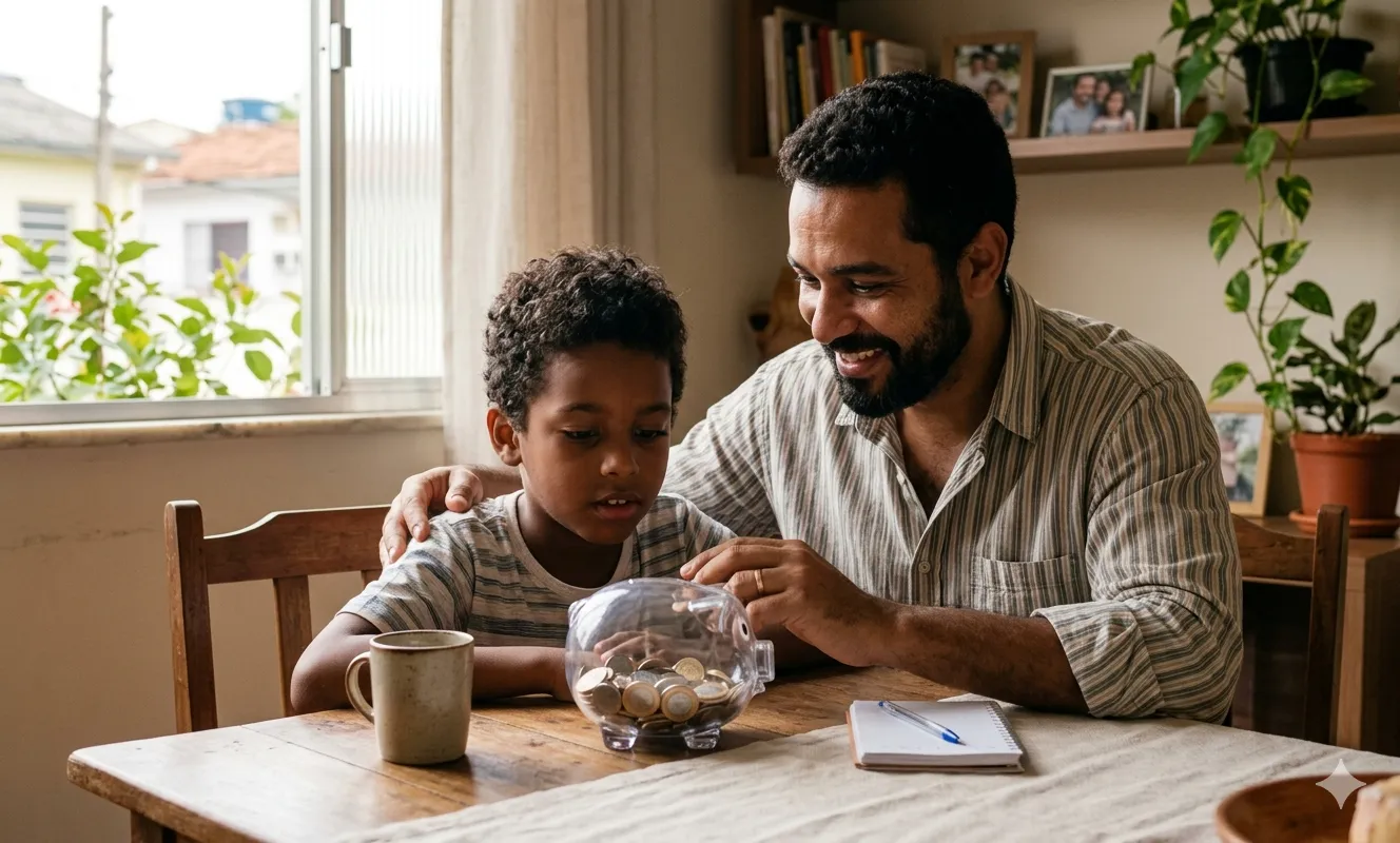 Educação Financeira para Filhos: Como Preparar a Próxima Geração num Brasil Endividado