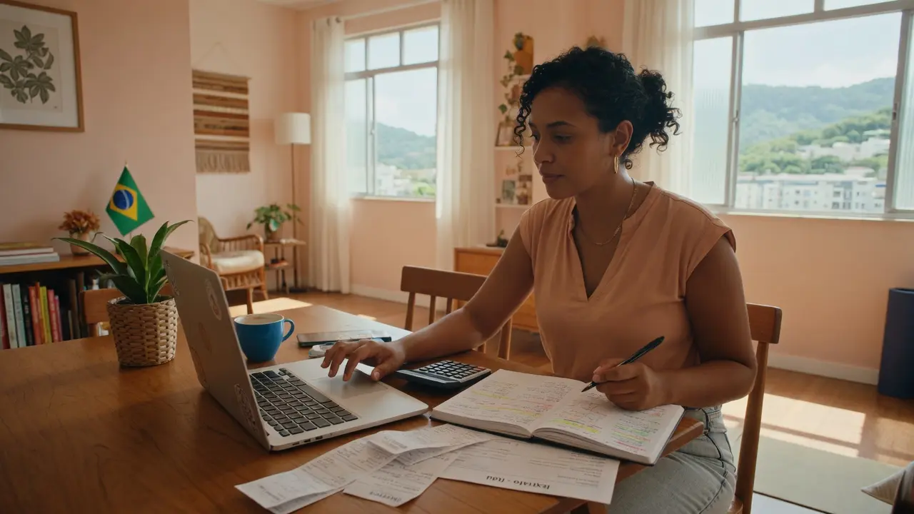 Pessoa conquistando mais clareza financeira ao organizar o dinheiro com tranquilidade