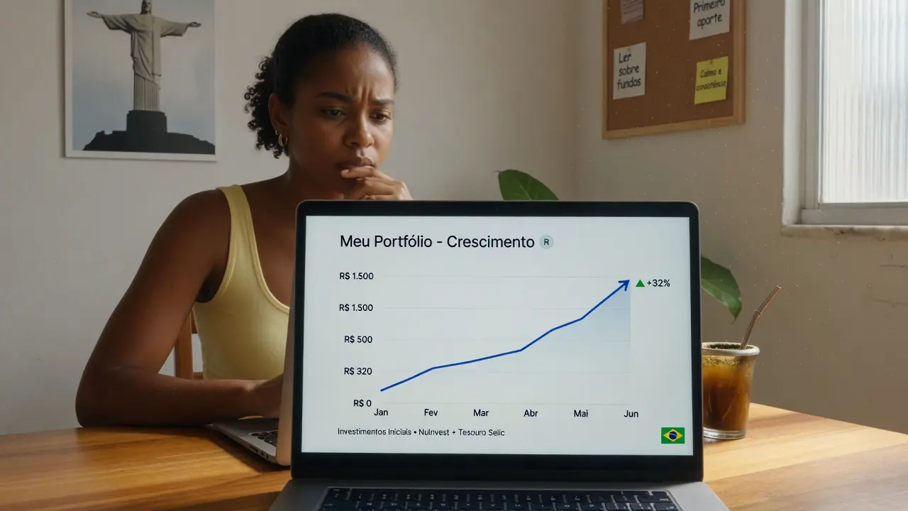 Gráfico de crescimento simples representando investimento com clareza