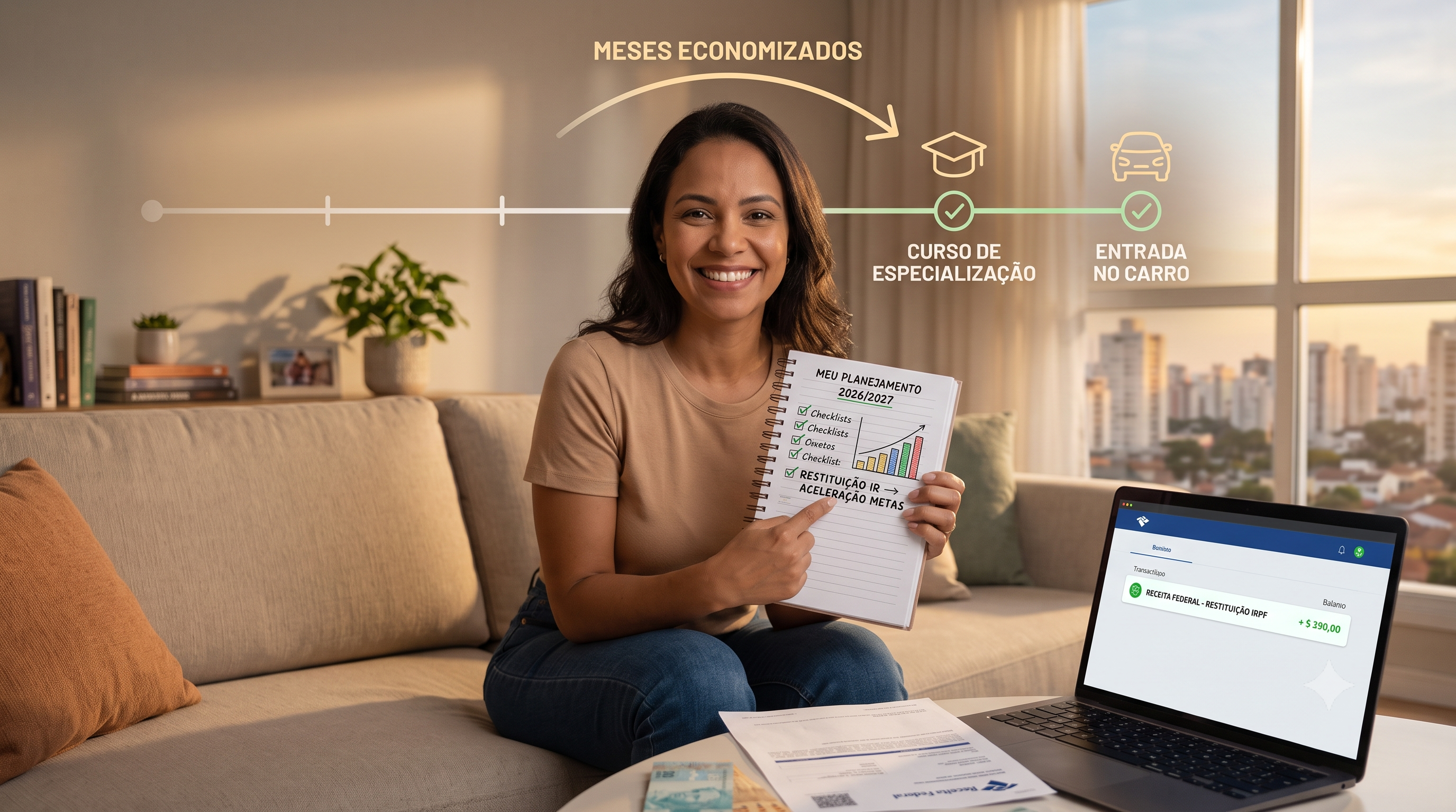 Pessoa organizando o orçamento após a isenção do Imposto de Renda em 2026