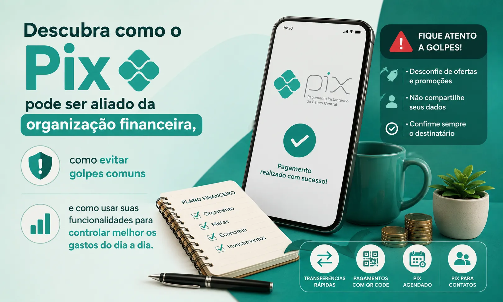 Como usar o Pix de forma inteligente no controle financeiro do dia a dia