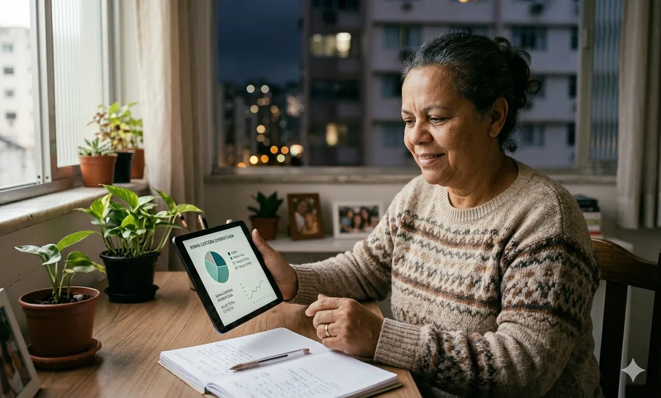 Pessoa distribuindo investimentos entre diferentes instituições financeiras com segurança
