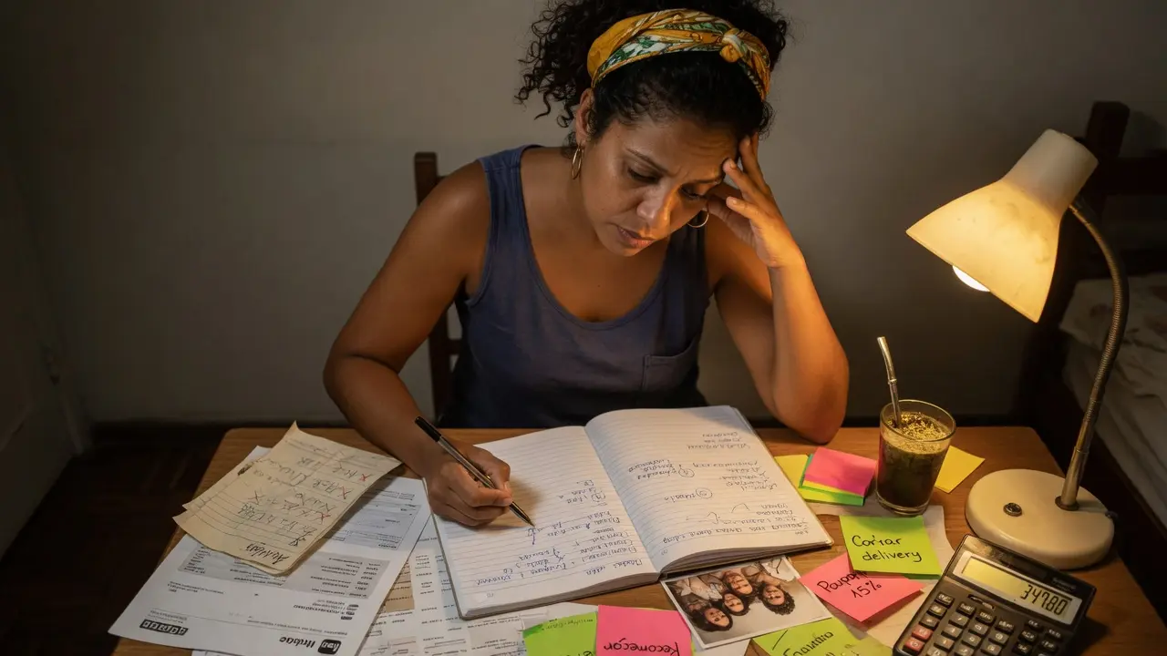 Pessoa estruturando um novo plano financeiro com calma