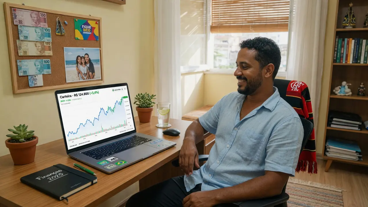 Pessoa calma após escolher investimento conservador